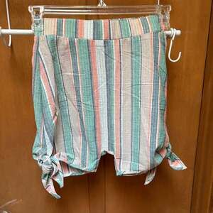 Pol Striped Summer Pull-On Shorts with Side Ties